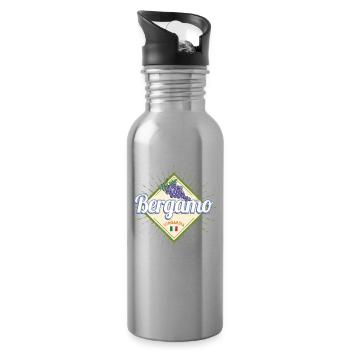 Bergamo Lombardei Italien Weintrauben Souvenir - Trinkflasche mit integriertem Trinkhalm - Lightsilver - Rechts