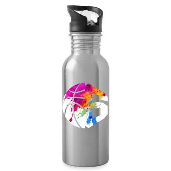 NO. 6 BASKETBALL NUMBER 6 BASKETBALL 6TH BIRTHDAY - Water bottle with straw - silver - Right