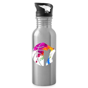 NR. 7 BASKETBALL NUMMER 7 BASKETBALL 7. GEBURTSTAG - Trinkflasche mit integriertem Trinkhalm - Lightsilver - Rechts