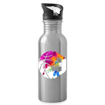 NR. 9 BASKETBALL NUMMER 9 BASKETBALL 9. GEBURTSTAG - Trinkflasche mit integriertem Trinkhalm - Lightsilver - Rechts