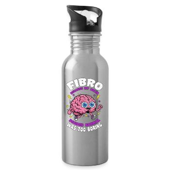 Fibromyalgie-Normalität war zu langweilig Fibromyalgie-Bewusstsein - Trinkflasche mit integriertem Trinkhalm - Lightsilver - Rechts