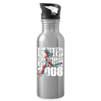 Édition limitée anniversaire du football 2008 - Gourde avec paille intégrée - argent clair - Droite