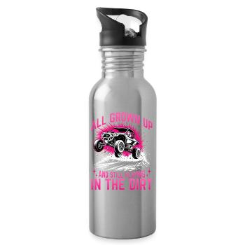 UTV Off Road Girl Woman 4 Wheeler Side by side - Water bottle with straw - silver - Right