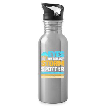 Meteorologie Meteorologe Wetter - Trinkflasche mit integriertem Trinkhalm - Lightsilver - Rechts