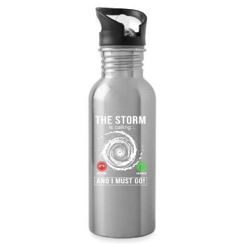 Meteorologe Wetter Meteorologie - Trinkflasche mit integriertem Trinkhalm - Lightsilver - Rechts