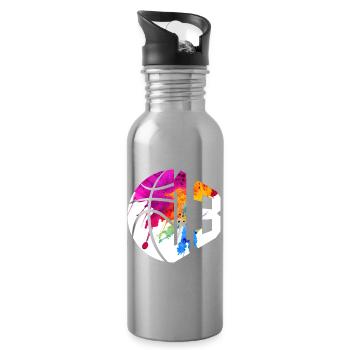 NR. 13 NUMMER 13 BASKETBALL 13. GEBURTSTAG - Trinkflasche mit integriertem Trinkhalm - Lightsilver - Rechts
