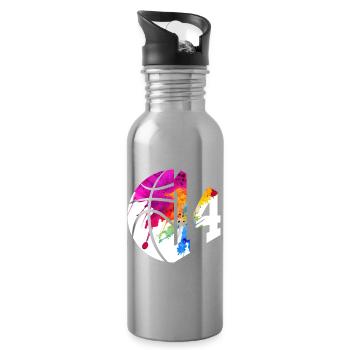 NR. 14 NUMMER 14 BASKETBALL 14. GEBURTSTAG - Trinkflasche mit integriertem Trinkhalm - Lightsilver - Rechts