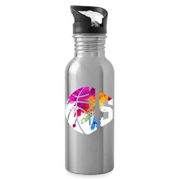 NR. 15 NUMMER 15 BASKETBALL 15. GEBURTSTAG - Trinkflasche mit integriertem Trinkhalm - Lightsilver - Rechts