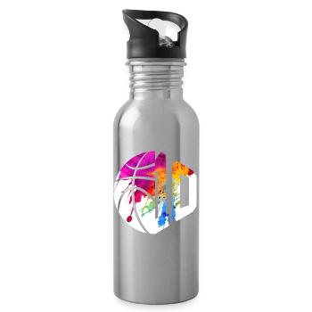 NR. 10 NUMMER 10 BASKETBALL 10. GEBURTSTAG - Trinkflasche mit integriertem Trinkhalm - Lightsilver - Rechts