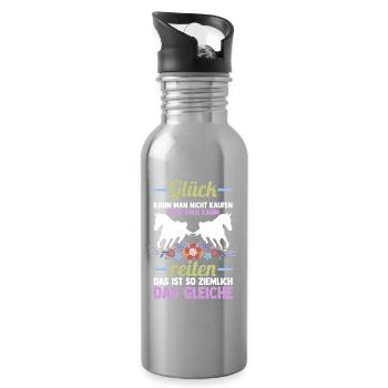 Reiten Pferdeliebhaber Reiterhof Pferde - Trinkflasche mit integriertem Trinkhalm - Lightsilver - Rechts