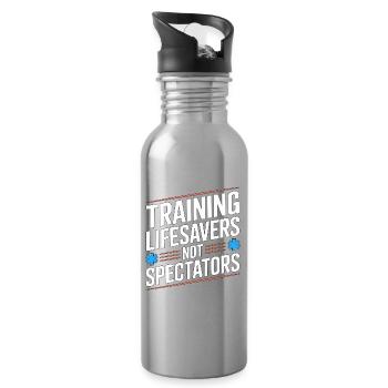 Paramedic Training Lifesavers Emergency Services - Water bottle with straw - silver - Right