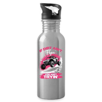 UTV Off Road Girl Woman 4 Wheeler Side by side - Water bottle with straw - silver - Right