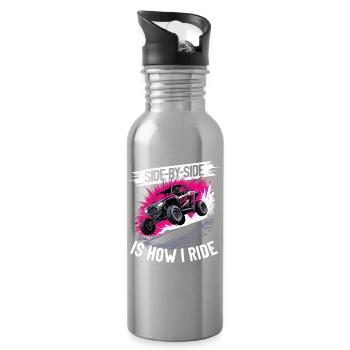 UTV Off Road Girl Woman 4 Wheeler Side by side - Trinkflasche mit integriertem Trinkhalm - Lightsilver - Rechts
