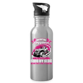 UTV Off Road Girl Woman 4 Wheeler Side by side - Water bottle with straw - silver - Right