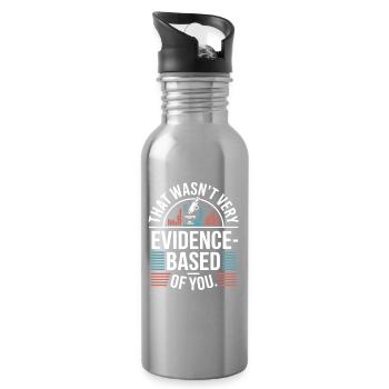 That Wasn't Evidence-Based Medicine Lab Nerd Doctor - Water bottle with straw - silver - Right