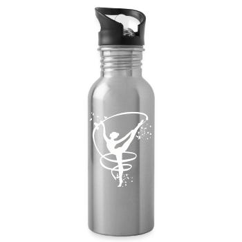 Gymnastin Mit Band Rhythmische Sportgymnastik - Trinkflasche mit integriertem Trinkhalm - Lightsilver - Rechts