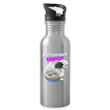 Astronaut Crunch Frühstück Cornflakes Müsli - Trinkflasche mit integriertem Trinkhalm - Lightsilver - Rechts