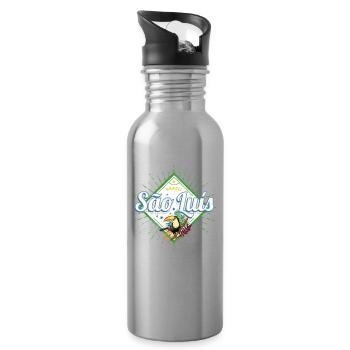 São Luís Maranhão Brasilien Retro Tukan Souvenir - Trinkflasche mit integriertem Trinkhalm - Lightsilver - Rechts