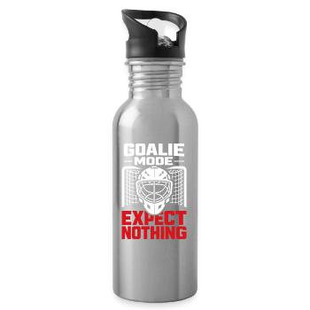 Hockey Goalie Geschenk Goalie Life Hockey Goalie - Trinkflasche mit integriertem Trinkhalm - Lightsilver - Rechts