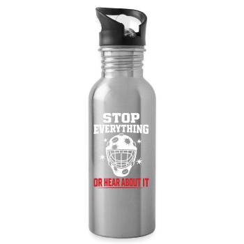 Hockey Goalie Geschenk Goalie Life Hockey Goalie - Trinkflasche mit integriertem Trinkhalm - Lightsilver - Rechts