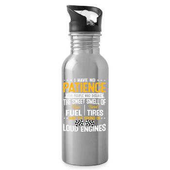 Course Moteurs bruyants Pas de patience Spruch drôle - Gourde avec paille intégrée - argent clair - Droite