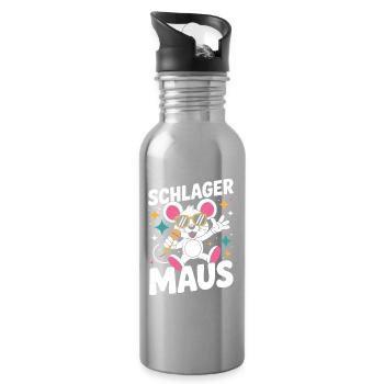 Schlager Maus Party Crew JGA Frauen Schlagermaus - Trinkflasche mit integriertem Trinkhalm - Lightsilver - Rechts