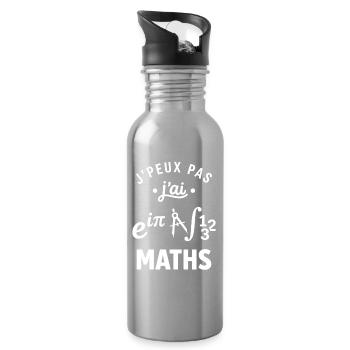 J'peux pas j'ai Maths - Gourde avec paille intégrée - argent clair - Droite