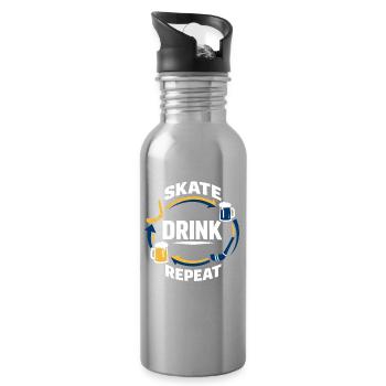 Ligue de la Bière Hockey Humour des joueurs drôles de hockey - Gourde avec paille intégrée - argent clair - Droite