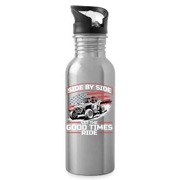 UTV Off Road Boy Men 4 Wheeler Side by side - Trinkflasche mit integriertem Trinkhalm - Lightsilver - Rechts