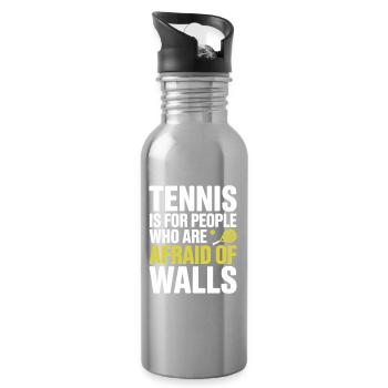 Padel Tennis Is For People Who Are Afraid Of Walls - Trinkflasche mit integriertem Trinkhalm - Lightsilver - Rechts