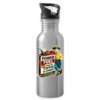 Power Sprit - Trinkflasche mit integriertem Trinkhalm - Lightsilver - Rechts