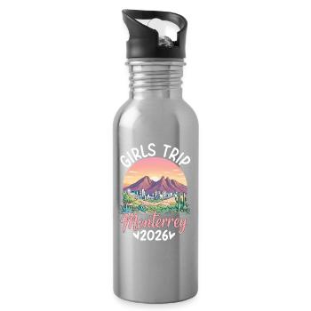 Monterrey Girls Trip 2027 - Trinkflasche mit integriertem Trinkhalm - Lightsilver - Rechts