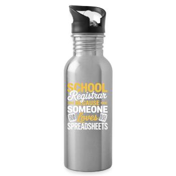 School Secretary School Administration Office School Everyday Life - Water bottle with straw - silver - Right