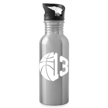 NR. 13 NUMMER 13 BASKETBALL 13. GEBURTSTAG - Trinkflasche mit integriertem Trinkhalm - Lightsilver - Rechts