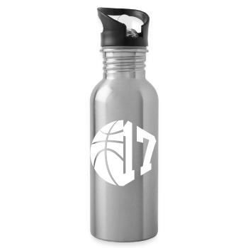 NO. 17 NUMBER 17 BASKETBALL 17TH BIRTHDAY - Water bottle with straw - silver - Right