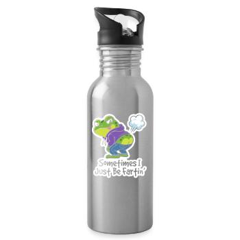 Sweat à capuche grenouille riant - Gourde avec paille intégrée - argent clair - Droite
