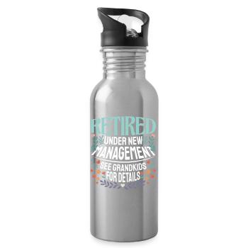 Ruhestand Siehe Enkelkinder Für Details Großmutter Opa - Trinkflasche mit integriertem Trinkhalm - Lightsilver - Rechts