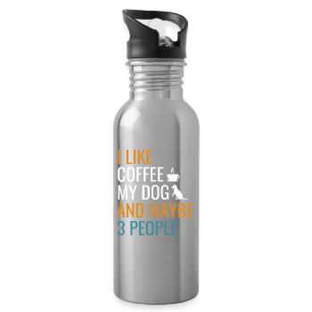 Coffee Dog et peut-être 3 personnes - Gourde avec paille intégrée - argent clair - Droite