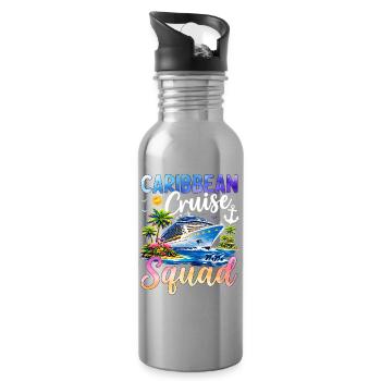 Caribbean Cruise Squad - Water bottle with straw - silver - Right