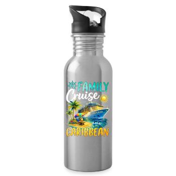 Family Cruise Caribbean - Water bottle with straw - silver - Right