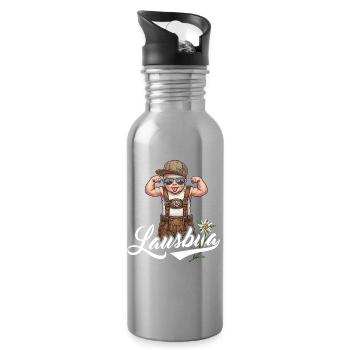 Lausbua T-Shirt Herren Trachtenshirt Kinder Tracht - Trinkflasche mit integriertem Trinkhalm - Lightsilver - Rechts