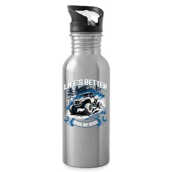 UTV Off Road 4 Wheeler Side by side - Water bottle with straw - silver - Right