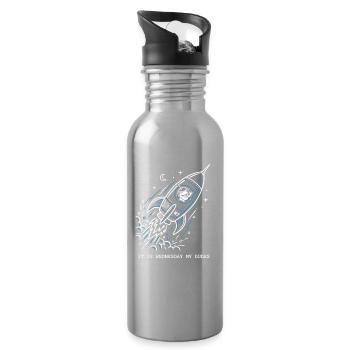 It Is Wednesday My Dudes Space Frog Astronaut Meme - Water bottle with straw - silver - Right