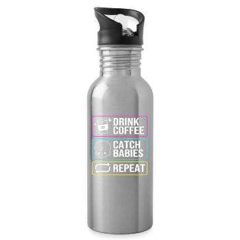 Midwife - Water bottle with straw - silver - Right