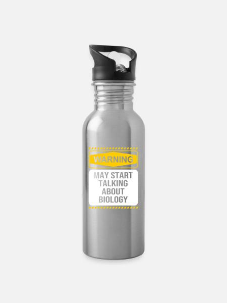 Strukturformel Molekül - Trinkflasche mit integriertem Trinkhalm - Lightsilver