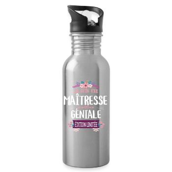 Maîtresse Géniale Édition Limitée - Gourde avec paille intégrée - argent clair - Droite