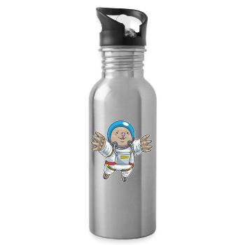 Astronaute Taupe Espace - Gourde avec paille intégrée - argent clair - Droite