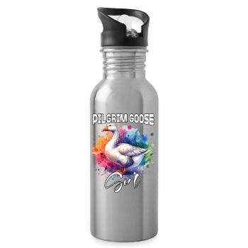 Oie pèlerine Fille Oie pèlerine - Gourde avec paille intégrée - argent clair - Droite