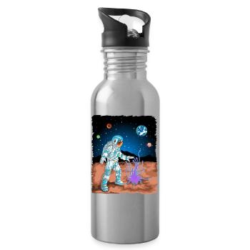 Premier t-shirt d’astronaute à la planète sur Mars - Gourde avec paille intégrée - argent clair - Droite
