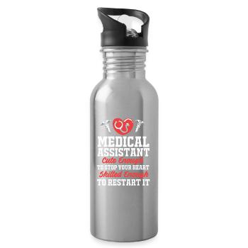 MFA en médecine médicale - Gourde avec paille intégrée - argent clair - Droite